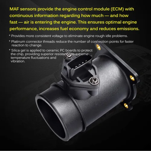 Vista 106 de Medidor de sensor de flujo de aire masivo MAF compatible con Ford con E-150 4.6L, 5.4L 2004-2014, para Ford E-150 Club Wagon 5.4L Reemplazo