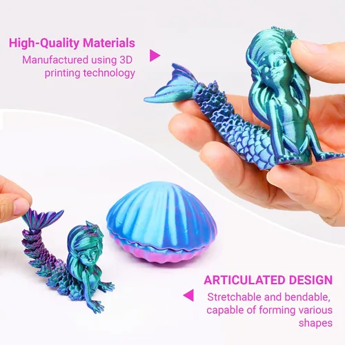 Vista 4 de Figura impresa en 3D, adorno decorativo de mar, estatua de exhibición de fantasía estilo océano, pieza de exhibición coleccionable para escritorio