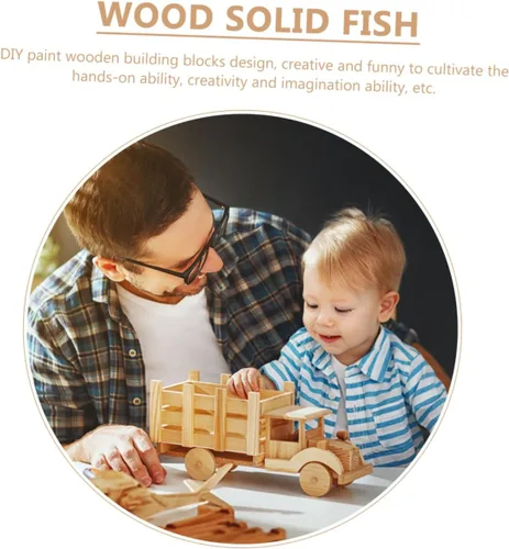 Vista 9 de EXCEART Recortes de pescado únicos para decoración de rebanadas de madera, chips de grafiti, 100 piezas de manualidades para niños y niñas y adultos