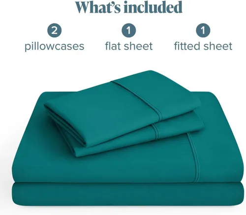 Vista 124 de Bare Home Sheet Set 1800 Ultra-Soft with 2 Pillowcases (Twin XL, Dark Blue)