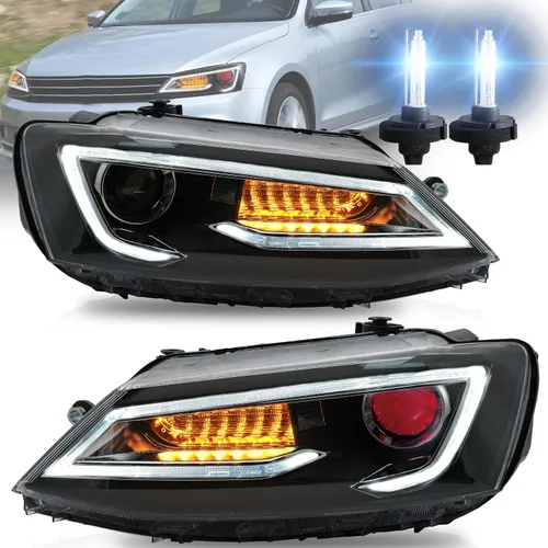 Vista 14 de VLAND Luces traseras LED para Jetta Sagitar 12-14 2011-2014 (no compatible con GLI y versión LED), montaje completo de lámpara trasera LED, rojo