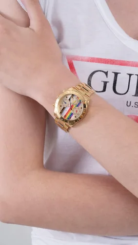 Vista 10 de GUESS Women's Stainless Steel Quartz Watch with Silicone Strap
