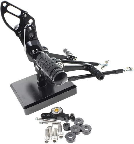 Vista 2 de Krace Estriberas para motocicleta, reposapiés, pedales de cambio de freno, tablas ajustables para Ducati STREETFIGHTER 848 1100, color negro
