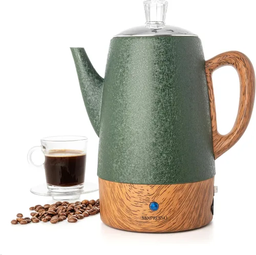 Vista 12 de Mixpresso Cafetera eléctrica pequeña negra de 4 tazas, acero inoxidable Negro 4 tazas