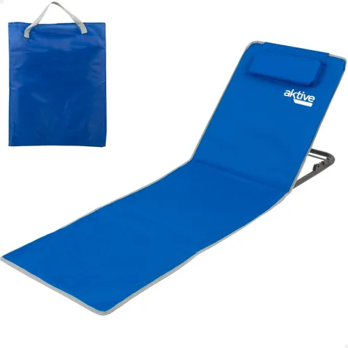 Vista 3 de Esterilla Aktive Reclinable 147 x 55 x 48 cm PVC 600D Azul Acero Esponja (4 Unidades)