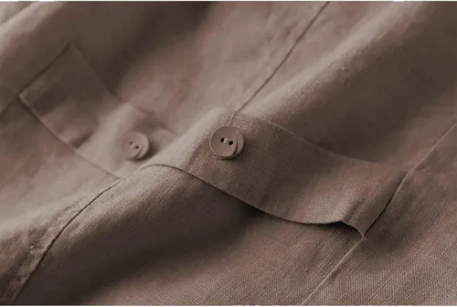 Vista 7 de UATKIMI Chaleco de lino de algodón para mujer, casual, holgado, cuello en V, sin mangas, chaqueta