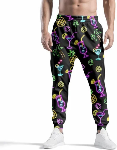 Vista 3 de Disfraces de los años 80 para hombre, pantalones deportivos, pantalones casuales para correr con cordón, traje de los años 90 para hombre