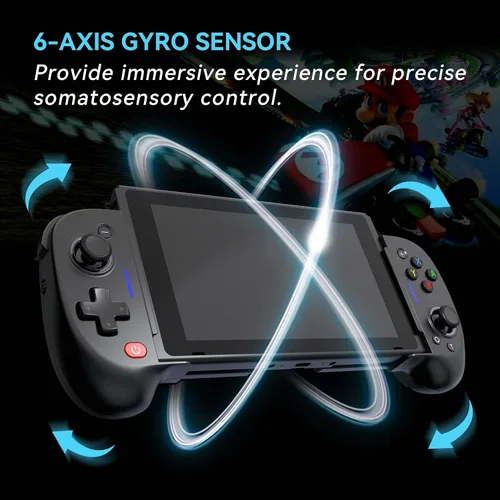 Vista 4 de ShanWan Switch Controllers, One-Piece Joypad Replacement SwitchSwitch OLED Suitable for Handheld Mode, Adjustable Turbo and Dual Vibration