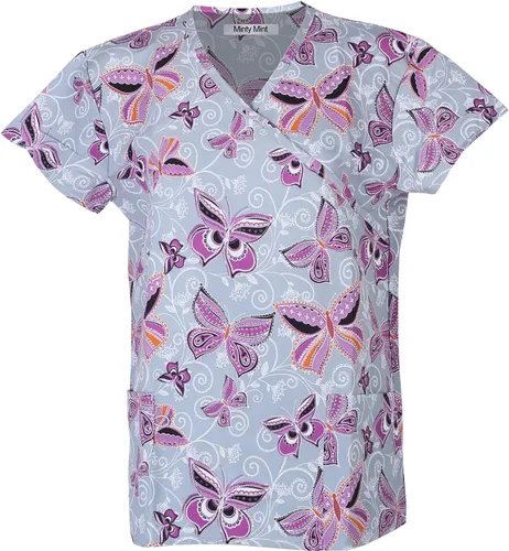 Vista 2 de Minty Mint Conjunto y pantalones elásticos para mujer con estampado médico