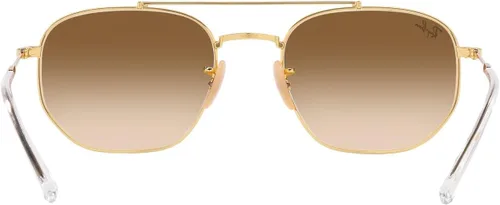 Vista 7 de Ray-Ban Gafas de sol unisex con montura dorada, lentes marrones, 2.126 in