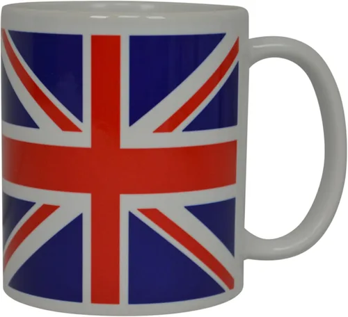 Vista 2 de Rogue River Tactical La mejor taza de café de la bandera británica del Reino Unido, gran idea de regalo para hombres y mujeres, Reino Unido, blanco