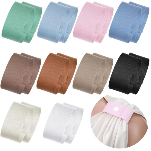 Vista 8 de Dingion 10 pares de soportes de manga de softbol para camisa deportiva, corbatas, clips de jersey, correas para camisetas para gimnasia, fútbol