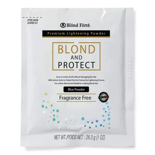Vista 8 de Blond And Protect - Kit de aclarado de cabello DIY de 8 niveles de blanqueamiento para el cabello, combo - 20 vol. Desarrollador (polvo azul)