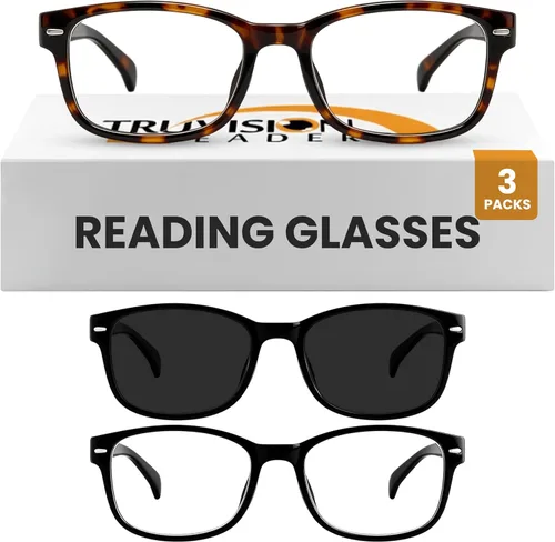Vista 18 de TruVision 9505HP Reading Glasses - 1, 2, 3 Pack for Men & Women 9505 2 negro