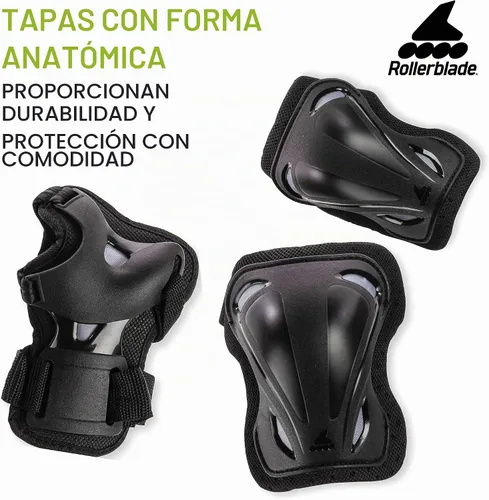 Vista 3 de Rollerblade Skate Gear - Paquete de 3 equipos de protección, rodilleras, coderas y muñequeras, patinaje en línea, protección multideportiva, unisex
