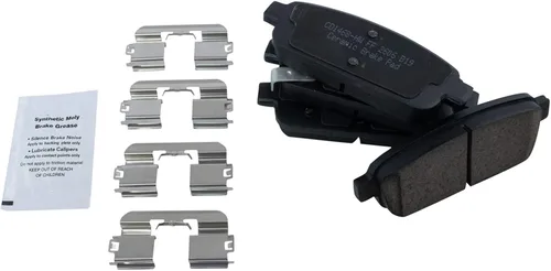 Vista 4 de TRQ Kit de pastillas de freno delanteras y traseras y rotores Kit químico de freno, pastillas de freno Rotor de freno de cerámica sólido compatible