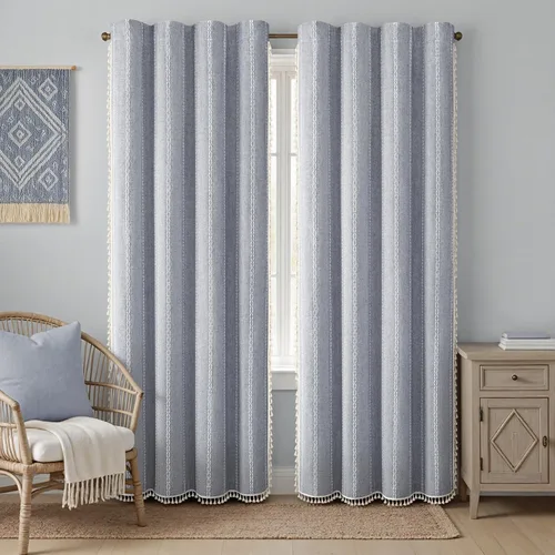 Vista 47 de Cortinas opacas estilo bohemio verde salvia de 96 pulgadas, 2