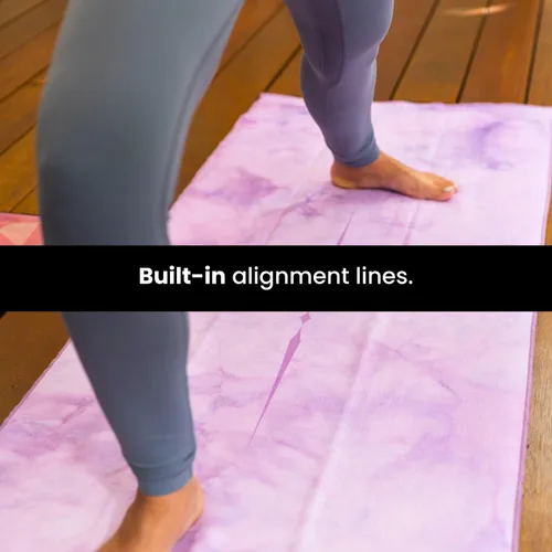 Vista 6 de Toalla de yoga con agarre de yoga, toalla antideslizante para esterilla de yoga caliente con bolsillos en las esquinas, agarre antideslizante