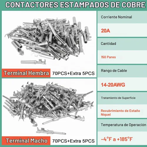 Vista 8 de Juego de conectores DT Deustch de 236 piezas, 12 kits con crimpador de cables, 2, 3, 4, 6, 8, 12 pines, conectores eléctricos automotrices