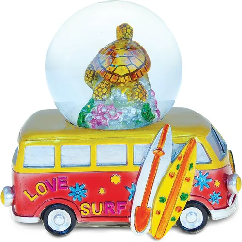Vista 5 de COTA Global Van con globo de nieve de tortuga marina - Figura de globo de agua con purpurina brillante, adorno coleccionable para decoración