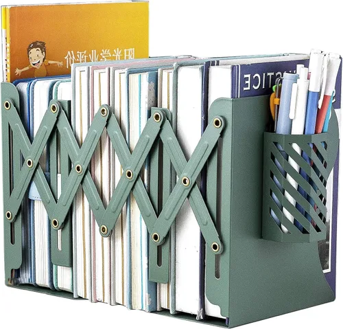 Vista 9 de Sujetadores de libros ajustables Gardesk, sujetadores de libros de metal para libros pesados, sujetadores de libros resistentes, antideslizantes Azul