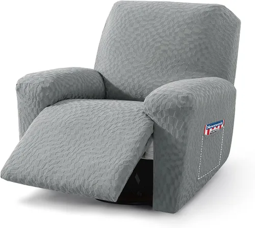 Vista 16 de ZNSAYOTX 2026 Funda elástica para sillón reclinable de 3 piezas (61 cm-94 cm) Fundas súper suaves para silla reclinable con bolsillo grande y lazos