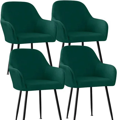 Vista 60 de Fundas protectoras de terciopelo elástico para sillas de comedor con brazos y respaldo curvado pequeño, juego de 6/4/2 para cocina, oficina, hogar
