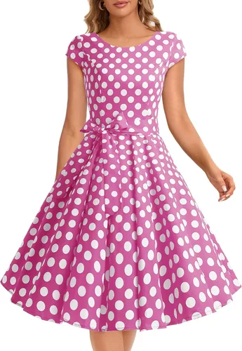 Vista 79 de Dressystar - Vestidos clásicos de fiesta con mangas casquillo, estilo Rockabilly y retro de la década de 1950