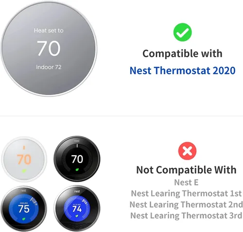 Vista 2 de Petrichor Nest Placa de Pared para Termostato - Compatible con Google Nest 2020 - Kit de Molduras, Accesorio de Cubierta para Instalación Fácil
