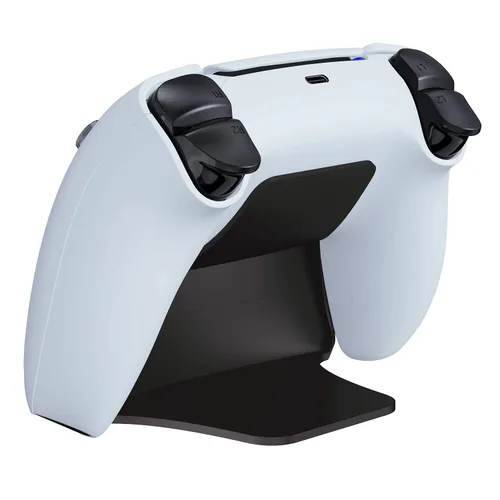 Vista 9 de PlayVital Solid Black Controller Display Stand for ps5, Gamepad Accessories Desk Holder for ps5 Controller with Rubber Pads