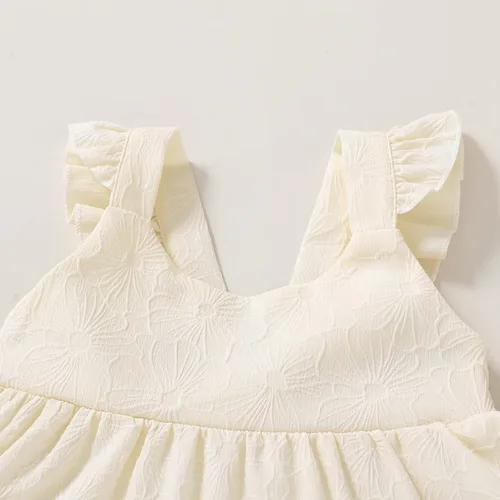 Vista 4 de YOUNGER TREE - Vestido de verano para bebé o niña pequeña, con mangas con volantes, halter, casual, para la playa, vestido de verano para niños