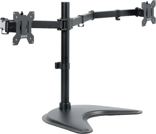 Vista 12 de VIVO STAND-V002F Soporte de escritorio independiente para monitores LED LCD dual de hasta 27 pulgadas, brazos totalmente ajustables de alta Negro