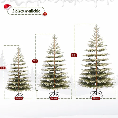 Vista 2 de Árbol de Navidad escaso flocado flocado de 7.5 pies Flocado disperso