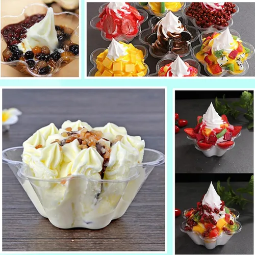 Vista 7 de Paquete de 200 tazones de plástico para helado de 8.5 onzas, cuencos de plástico transparente para postre para helado, aperitivos, frutas, ensalada