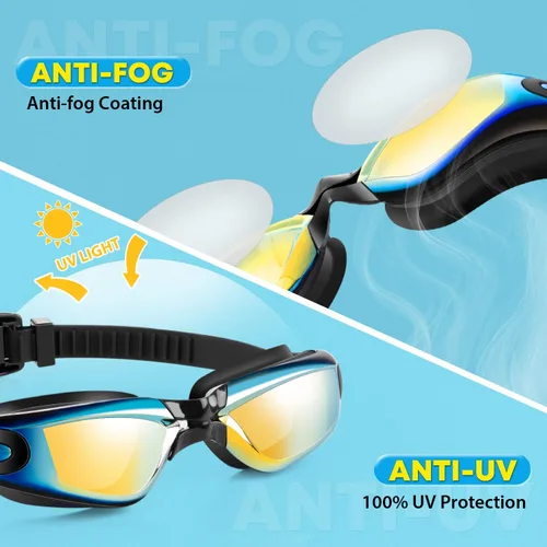Vista 2 de portzon Gafas de natación antiniebla, transparentes, sin fugas, talla única