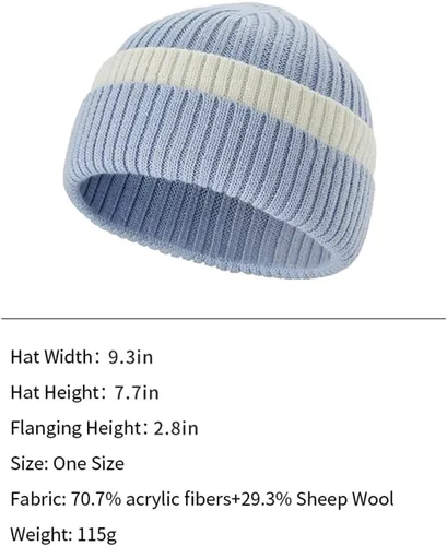 Vista 7 de OHYOGA Gorro grueso de punto trenzado grueso y cálido gorro elástico suave para mujeres y hombres SLH2T023