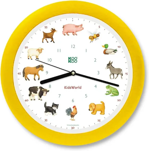 Vista 10 de KOOKOO KidsWorld - Reloj de pared para niños con sonidos naturales, 12 animales de granja