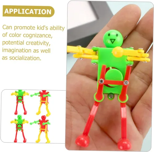 Vista 4 de 4 piezas de robot de cuerda para adultos, robots portátiles con diseños aleatorios y cuerda segura para juego en interiores y exteriores