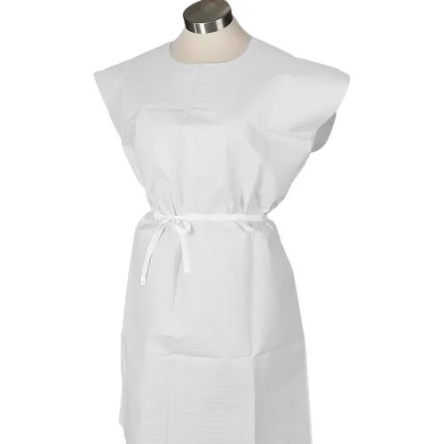 Vista 9 de TIDI Choice Gowns, azul (paquete de 50) – Tejido/poliéster/tejido – espalda abierta, lazo en la cintura, vestidos médicos de manga corta – Vestidos