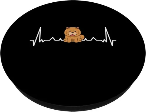 Vista 2 de Chow Chow Heartbeat Funny Chow Chow Dog Lover PopSockets Standard PopGrip