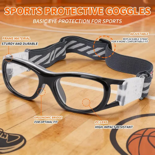 Vista 5 de N/A'' Gafas deportivas para niños, baloncesto, fútbol, entrenamiento, seguras, antiniebla, 7-12