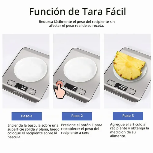 Vista 6 de Báscula de Alimentos, Básculas de Cocina Digitales Peso de Alimentos Gramos y Onzas para Pérdida de Peso Horneado Cocina de NUTRI FIT, Máximo 11lb