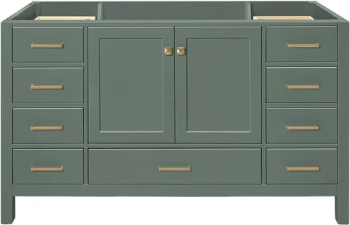 Vista 47 de ARIEL Cambridge Mueble base de tocador de baño de 36 pulgadas, madera maciza, 2 puertas de cierre suave, 5 cajones de cola de milano, roble marrón