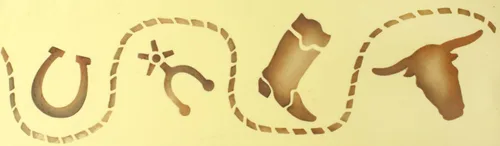 Vista 4 de Designer Stencils Plantilla de pastel vaquero, beige, semitransparente, 2.5 x 10 pulgadas