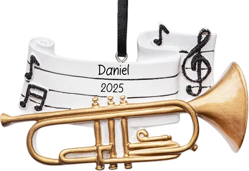Vista 14 de Adorno de Navidad personalizado de guitarra acústica para instrumento musical 2026 Adorno de guitarra acústica de madera para árbol de Navidad