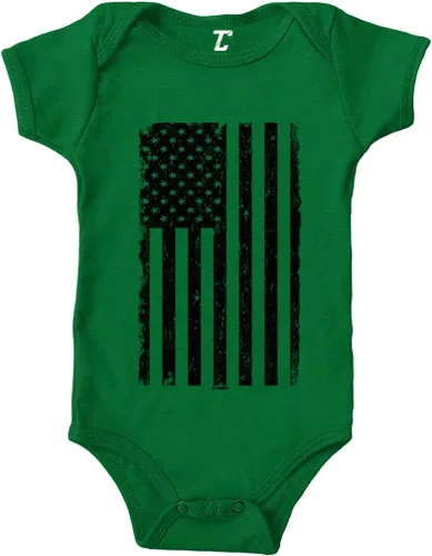 Vista 29 de Tcombo Bandera americana negra envejecida - Body de Estados Unidos Negro - Lámina dorada