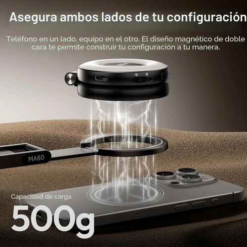 Vista 5 de ULANZI MA60 - Soporte magnético de trípode para iPhone - Mini trípode de smartphone de aluminio para teléfono celular, soporte de bolsillo