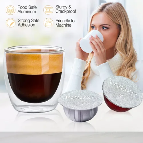 Vista 6 de VIVI SKY 120 tapas de papel de aluminio para cápsulas Nespresso reutilizables Vertuoline, cápsulas de café, sellos, cubiertas adhesivas compatibles