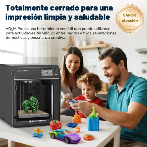 Vista 5 de FLASHFORGE Impresora 3D AD5M Pro con 250g PLA, núcleo CoreXY de alta velocidad de 600mm/s y alta precisión de impresión, cambio rápido de 280℃ 0.4 &