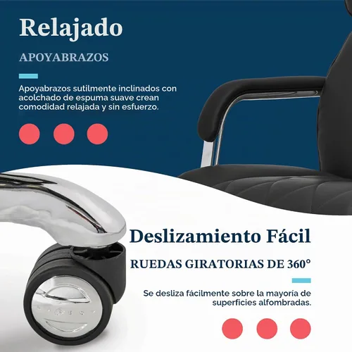 Vista 9 de La-Z-Boy Sutherland CHR10048A - Silla giratoria ergonómica de piel Negro